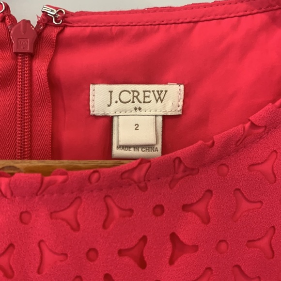 J crew pink laser cut cap sleeve dress size 2 - Picture 7 of 8